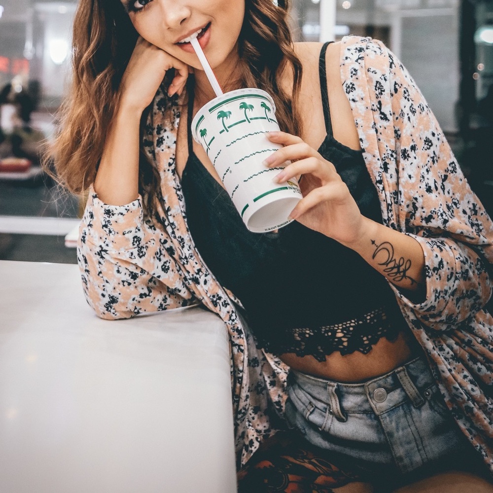 CUTE FLORAL PINK TUCK IN CACCOON CARDIGAN